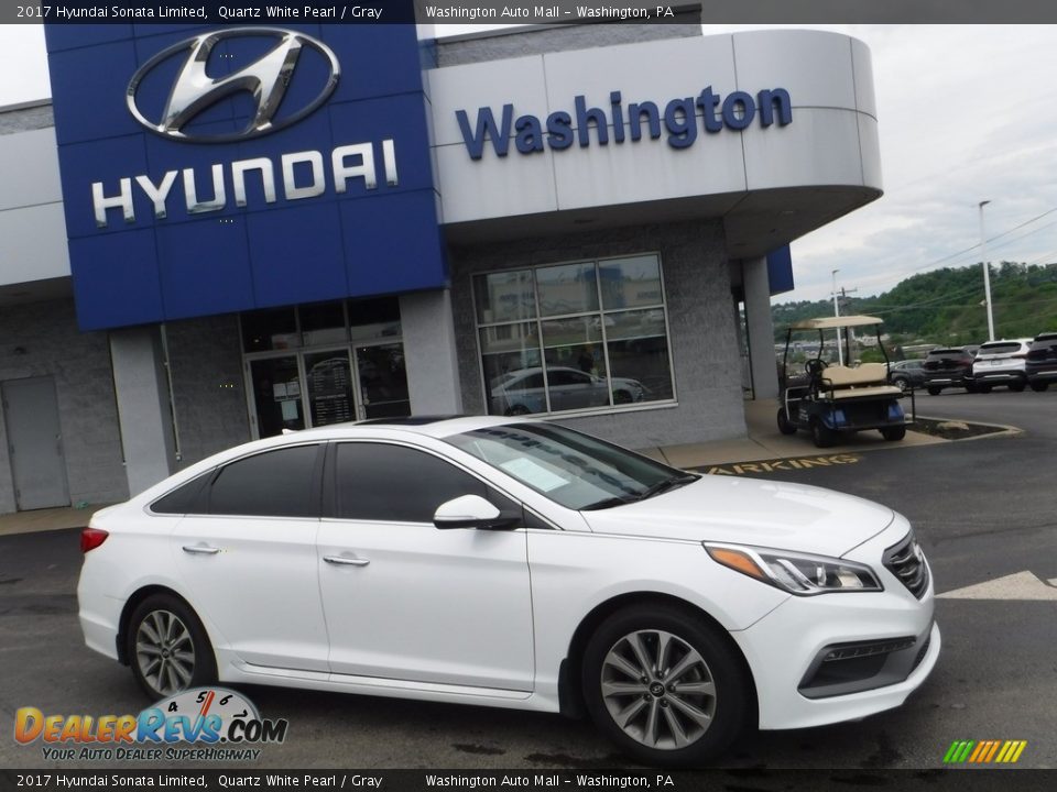 2017 Hyundai Sonata Limited Quartz White Pearl / Gray Photo #2