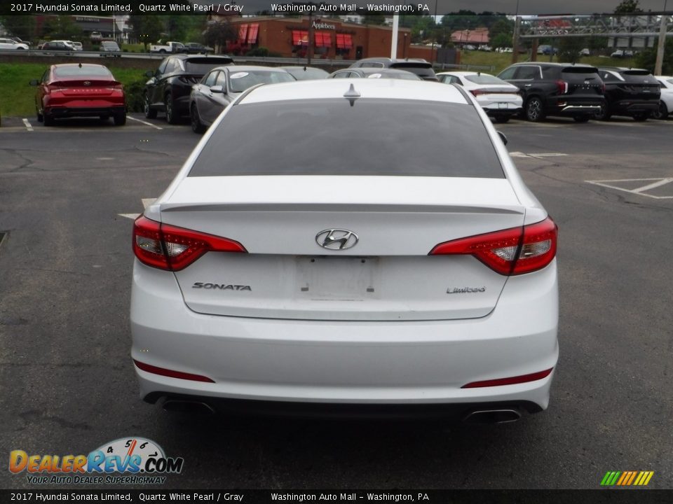 2017 Hyundai Sonata Limited Quartz White Pearl / Gray Photo #7