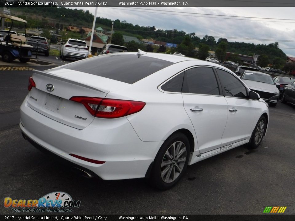 2017 Hyundai Sonata Limited Quartz White Pearl / Gray Photo #8