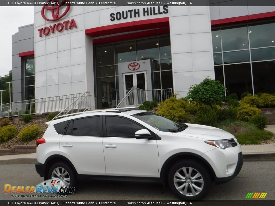 2013 Toyota RAV4 Limited AWD Blizzard White Pearl / Terracotta Photo #2