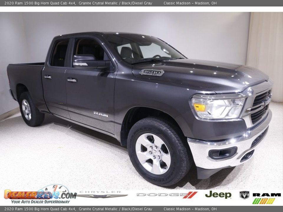 2020 Ram 1500 Big Horn Quad Cab 4x4 Granite Crystal Metallic / Black/Diesel Gray Photo #1