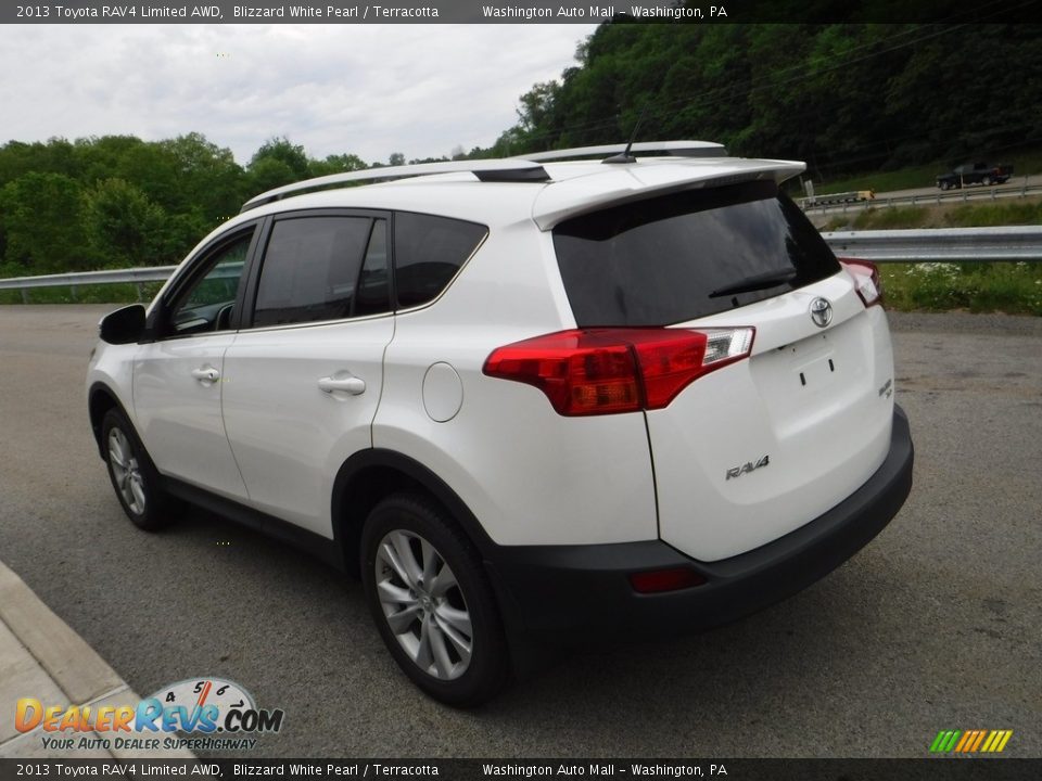 2013 Toyota RAV4 Limited AWD Blizzard White Pearl / Terracotta Photo #14