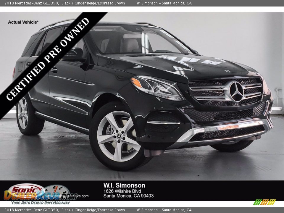 2018 Mercedes-Benz GLE 350 Black / Ginger Beige/Espresso Brown Photo #1