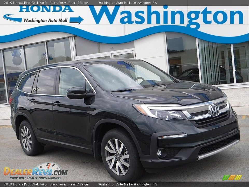 2019 Honda Pilot EX-L AWD Black Forest Pearl / Beige Photo #1