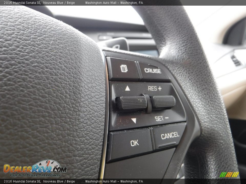 2016 Hyundai Sonata SE Nouveau Blue / Beige Photo #22