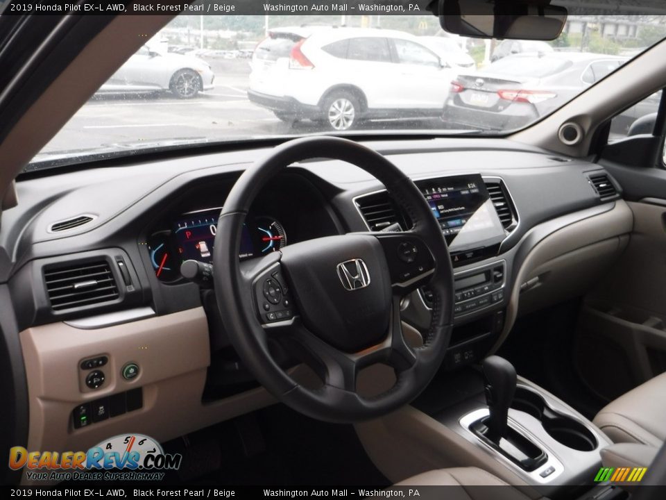 2019 Honda Pilot EX-L AWD Black Forest Pearl / Beige Photo #12