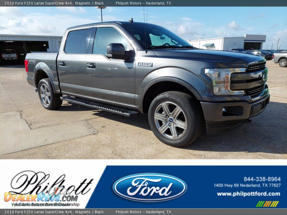 2019 Ford F150 Lariat SuperCrew 4x4 Magnetic / Black Photo #1