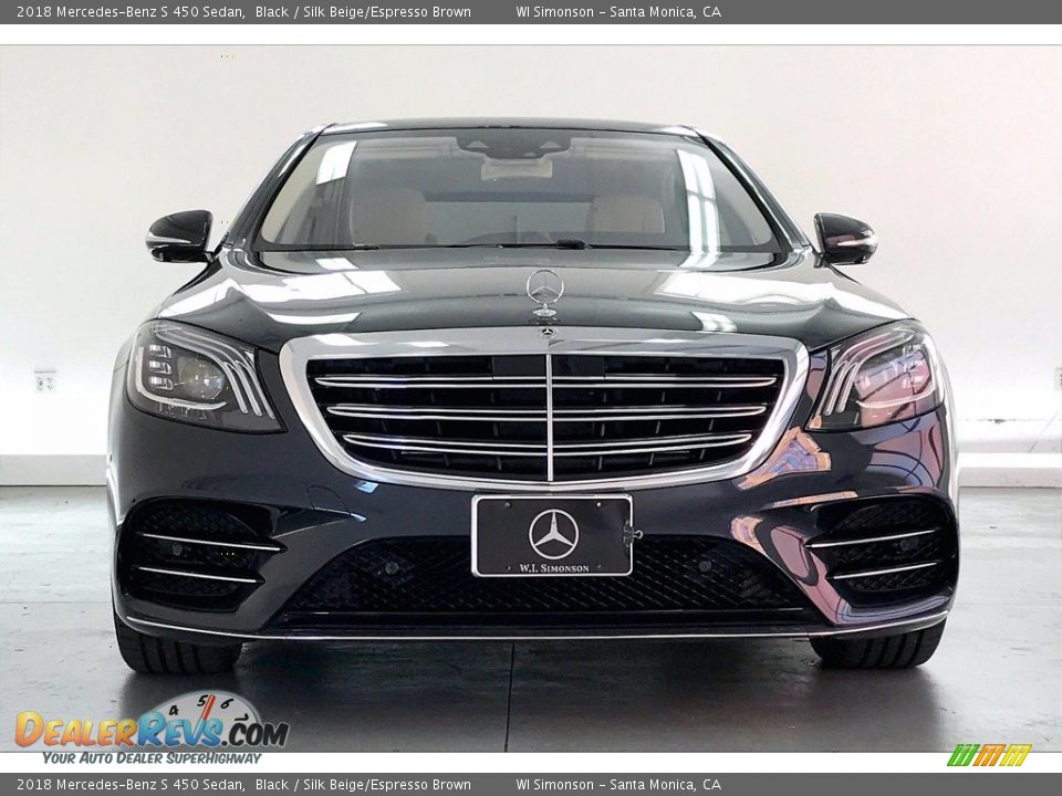 2018 Mercedes-Benz S 450 Sedan Black / Silk Beige/Espresso Brown Photo #2