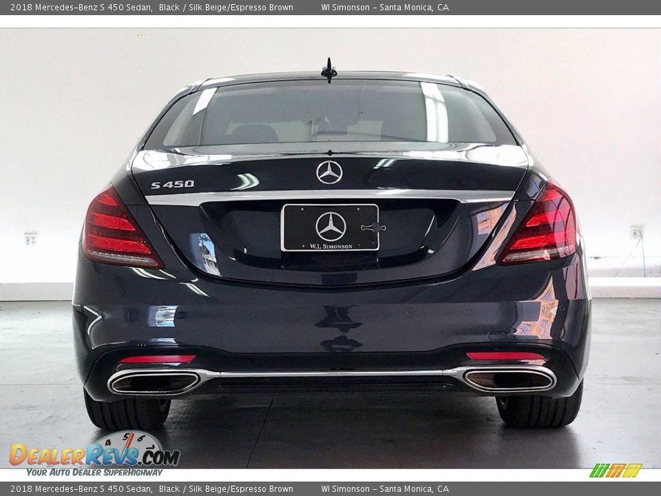 2018 Mercedes-Benz S 450 Sedan Black / Silk Beige/Espresso Brown Photo #3