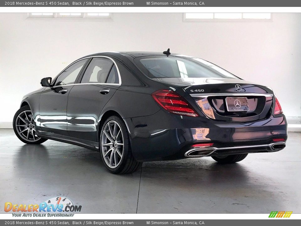 2018 Mercedes-Benz S 450 Sedan Black / Silk Beige/Espresso Brown Photo #10