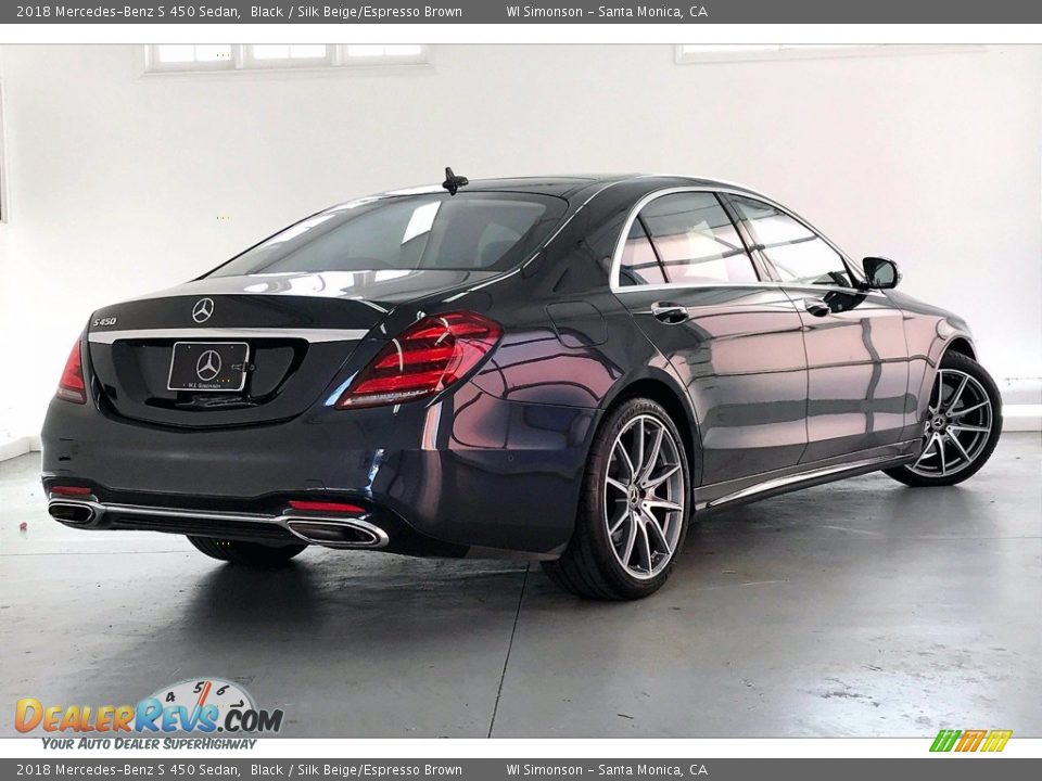 2018 Mercedes-Benz S 450 Sedan Black / Silk Beige/Espresso Brown Photo #13