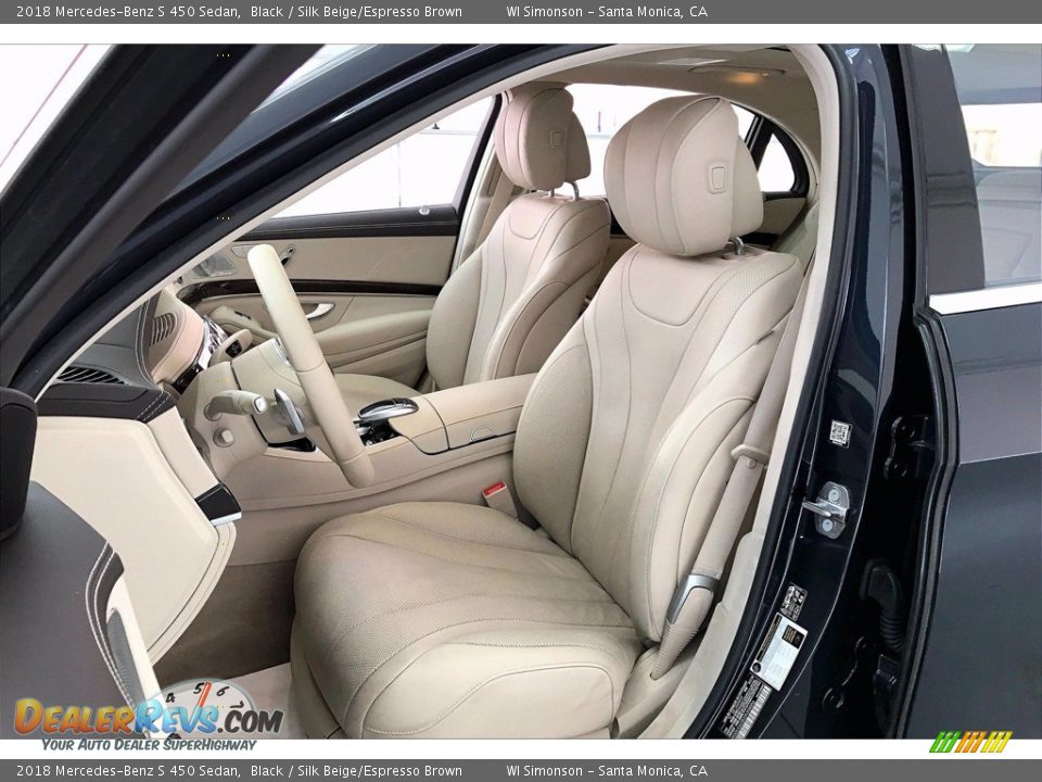 2018 Mercedes-Benz S 450 Sedan Black / Silk Beige/Espresso Brown Photo #18