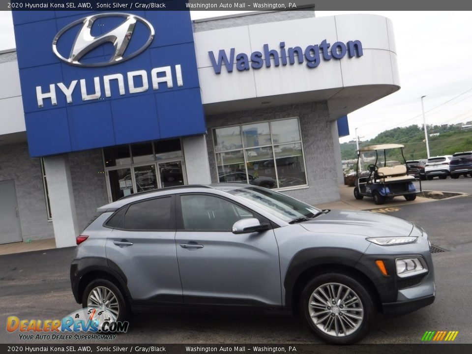 2020 Hyundai Kona SEL AWD Sonic Silver / Gray/Black Photo #2