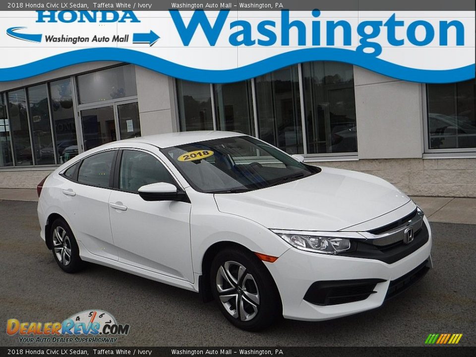 2018 Honda Civic LX Sedan Taffeta White / Ivory Photo #1