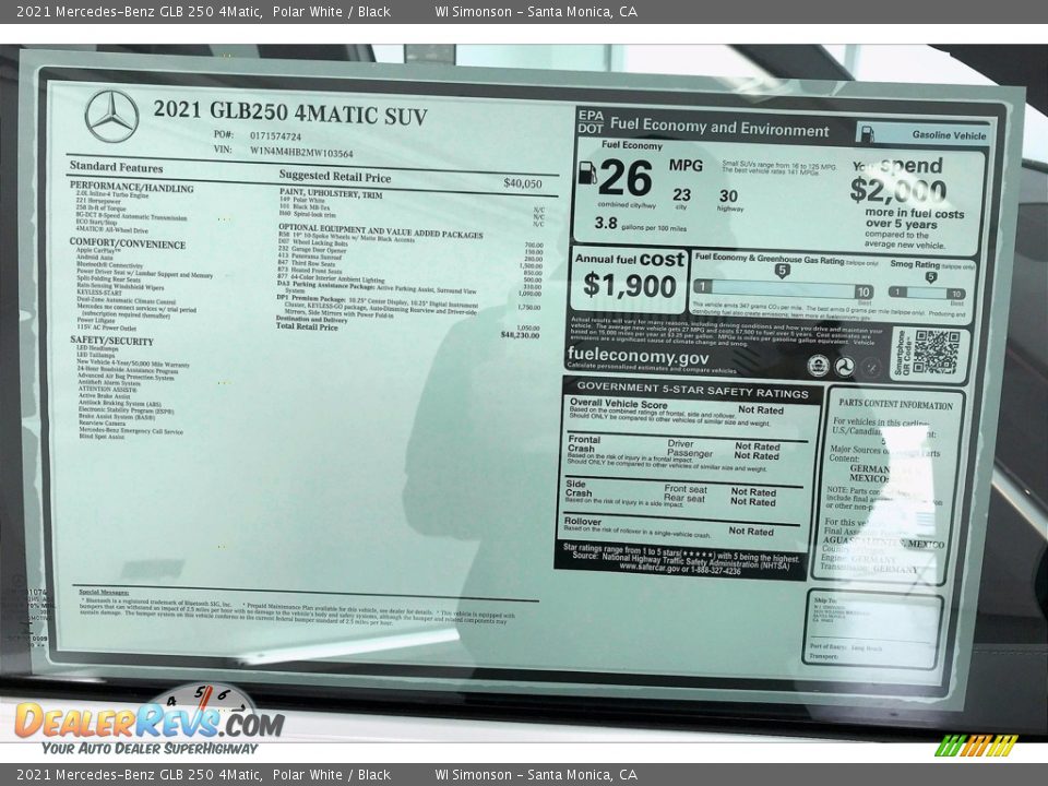 2021 Mercedes-Benz GLB 250 4Matic Polar White / Black Photo #13