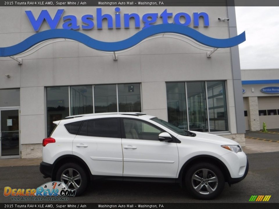 2015 Toyota RAV4 XLE AWD Super White / Ash Photo #2