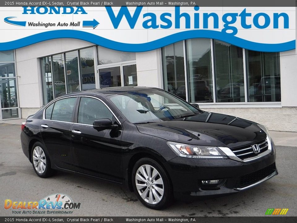 2015 Honda Accord EX-L Sedan Crystal Black Pearl / Black Photo #1