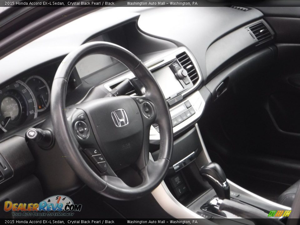 2015 Honda Accord EX-L Sedan Crystal Black Pearl / Black Photo #12