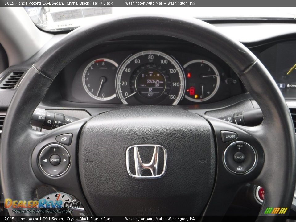 2015 Honda Accord EX-L Sedan Crystal Black Pearl / Black Photo #22