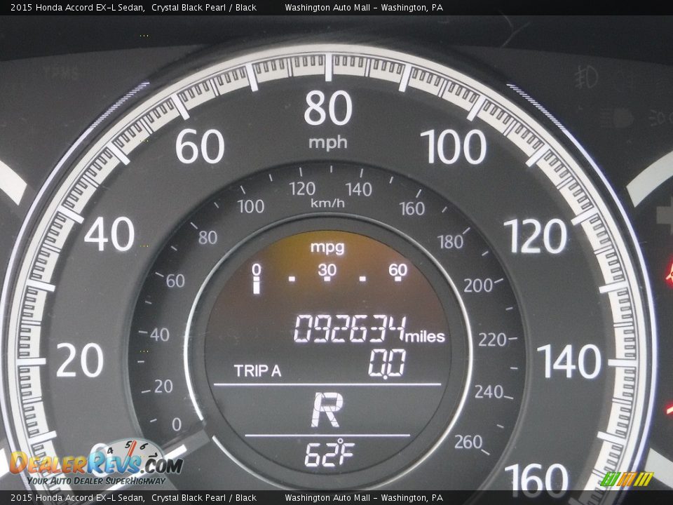 2015 Honda Accord EX-L Sedan Crystal Black Pearl / Black Photo #30