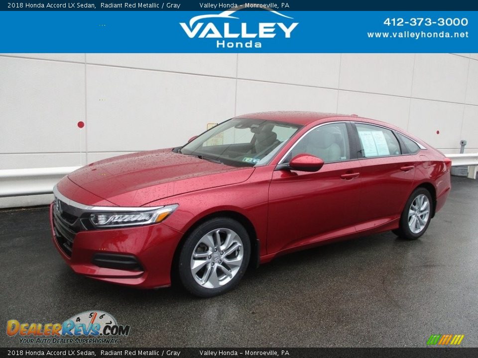 2018 Honda Accord LX Sedan Radiant Red Metallic / Gray Photo #1