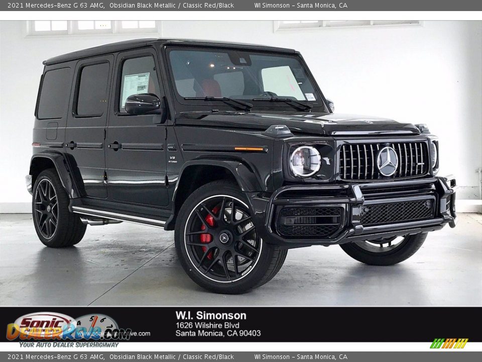 2021 Mercedes-Benz G 63 AMG Obsidian Black Metallic / Classic Red/Black Photo #1