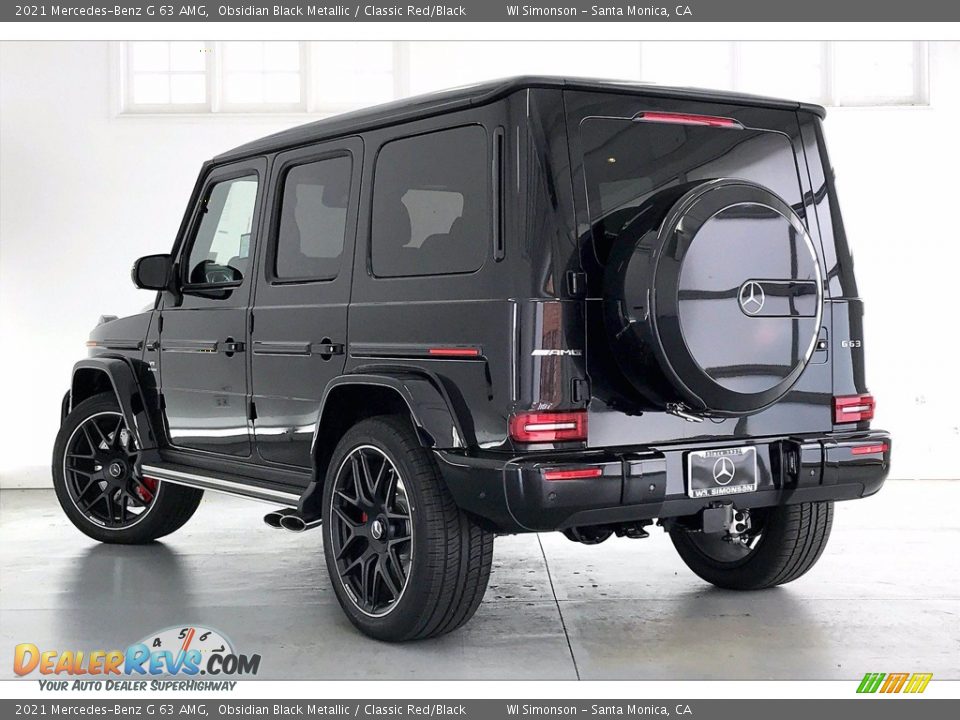 2021 Mercedes-Benz G 63 AMG Obsidian Black Metallic / Classic Red/Black Photo #2