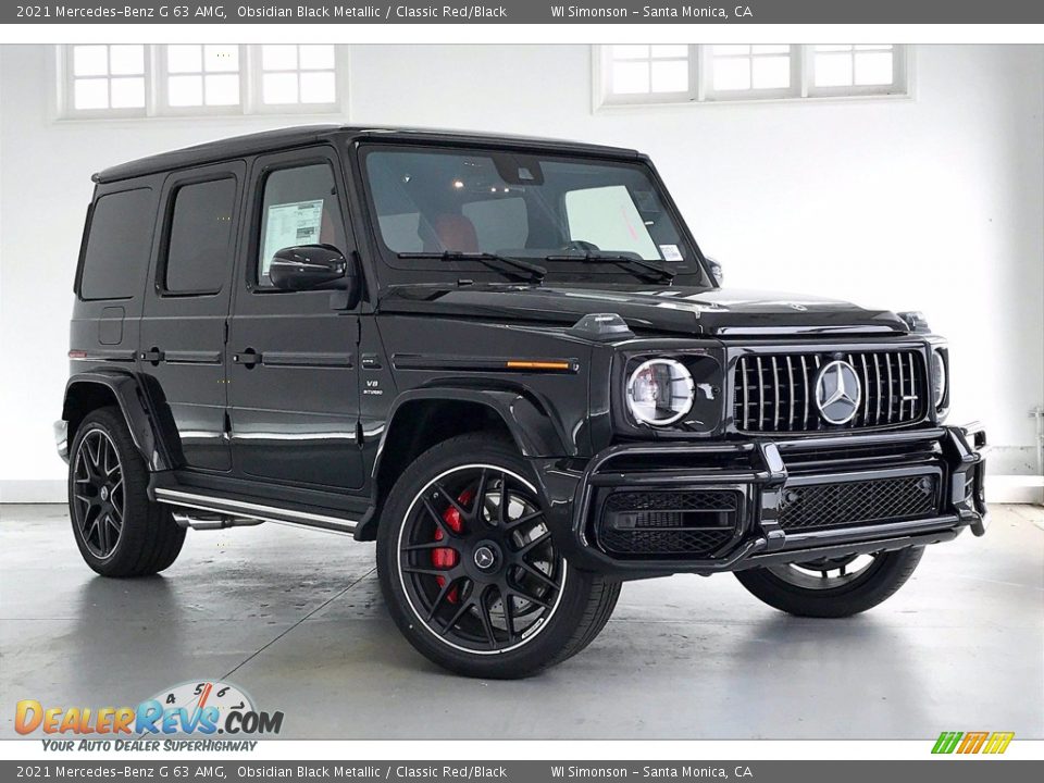 2021 Mercedes-Benz G 63 AMG Obsidian Black Metallic / Classic Red/Black Photo #12