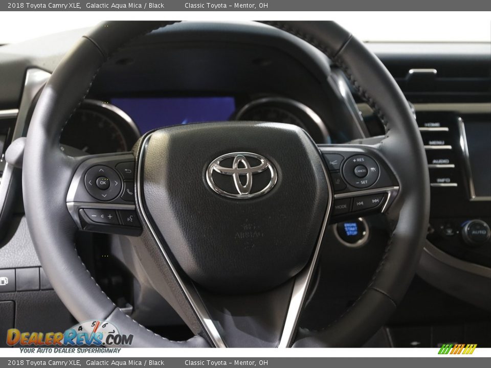 2018 Toyota Camry XLE Galactic Aqua Mica / Black Photo #7