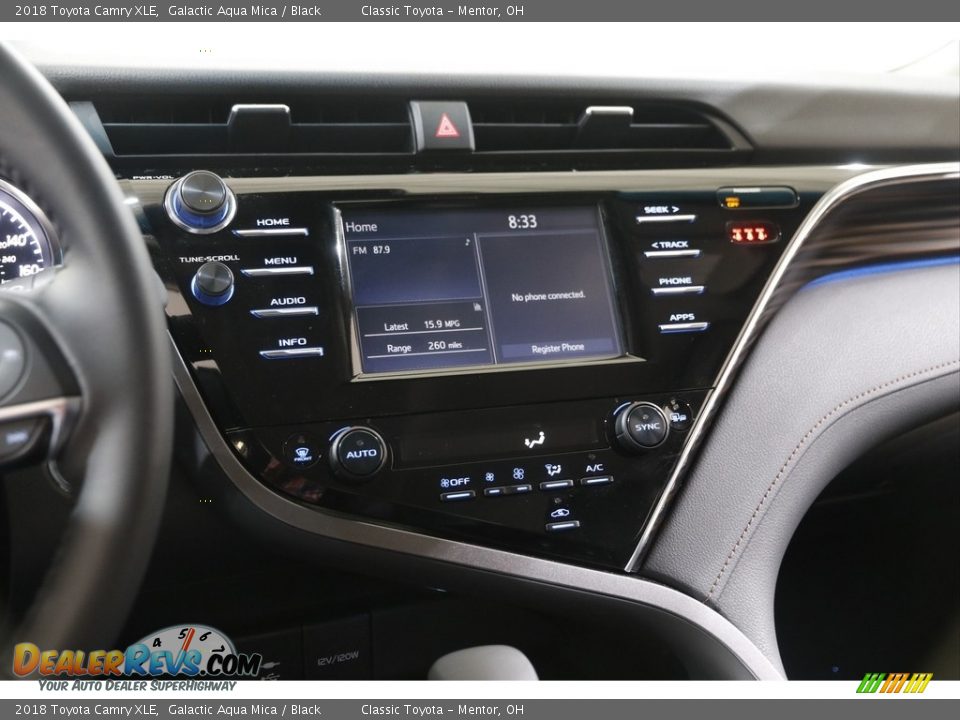 2018 Toyota Camry XLE Galactic Aqua Mica / Black Photo #9