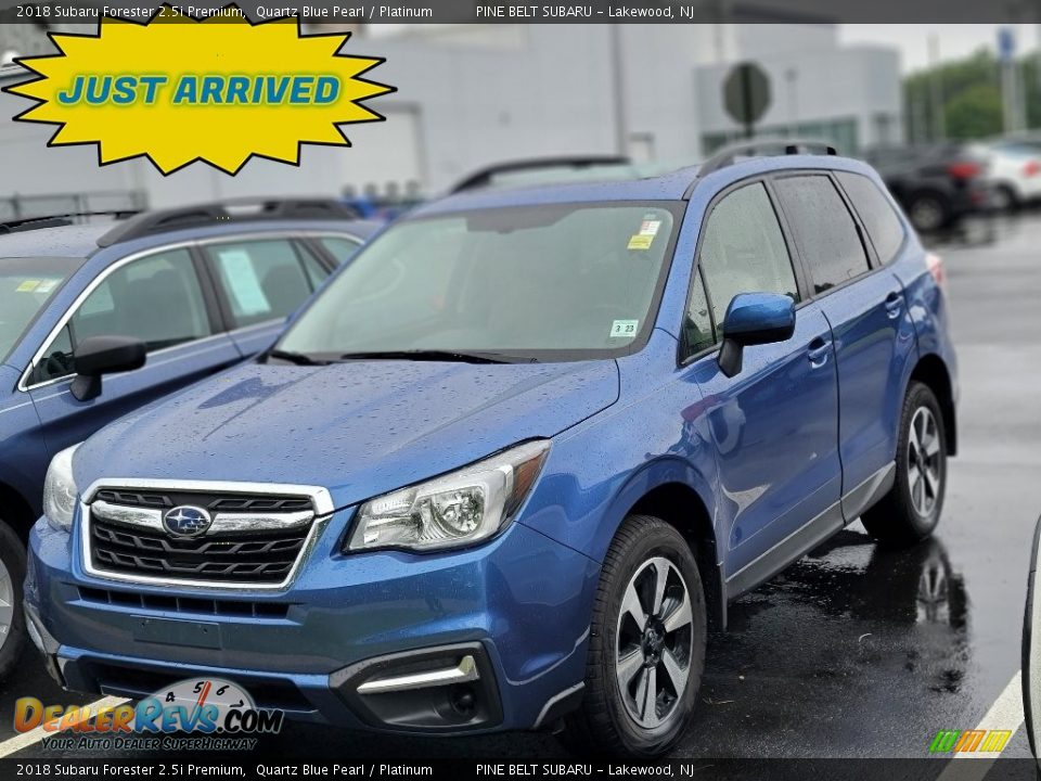 2018 Subaru Forester 2.5i Premium Quartz Blue Pearl / Platinum Photo #1