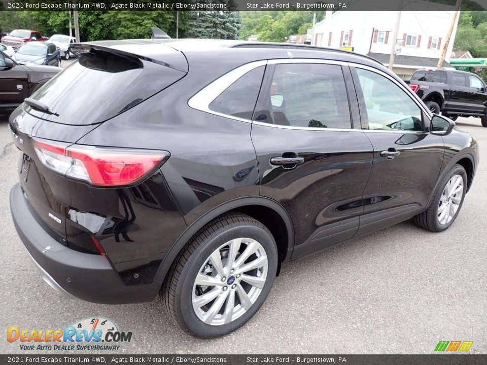 2021 Ford Escape Titanium 4WD Agate Black Metallic / Ebony/Sandstone Photo #6