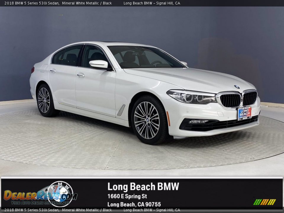 2018 BMW 5 Series 530i Sedan Mineral White Metallic / Black Photo #1