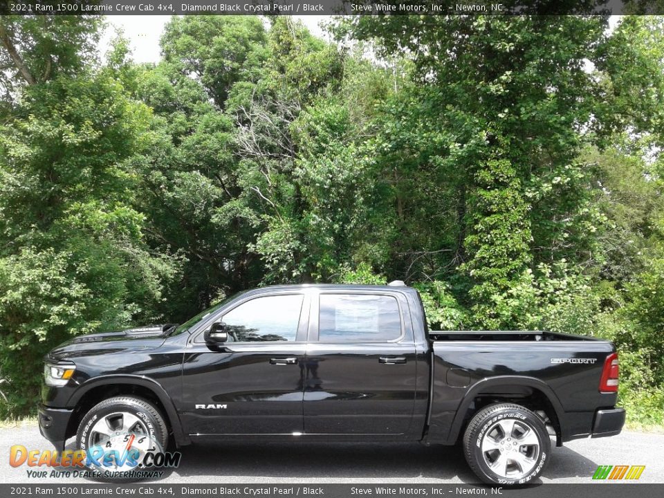 2021 Ram 1500 Laramie Crew Cab 4x4 Diamond Black Crystal Pearl / Black Photo #1