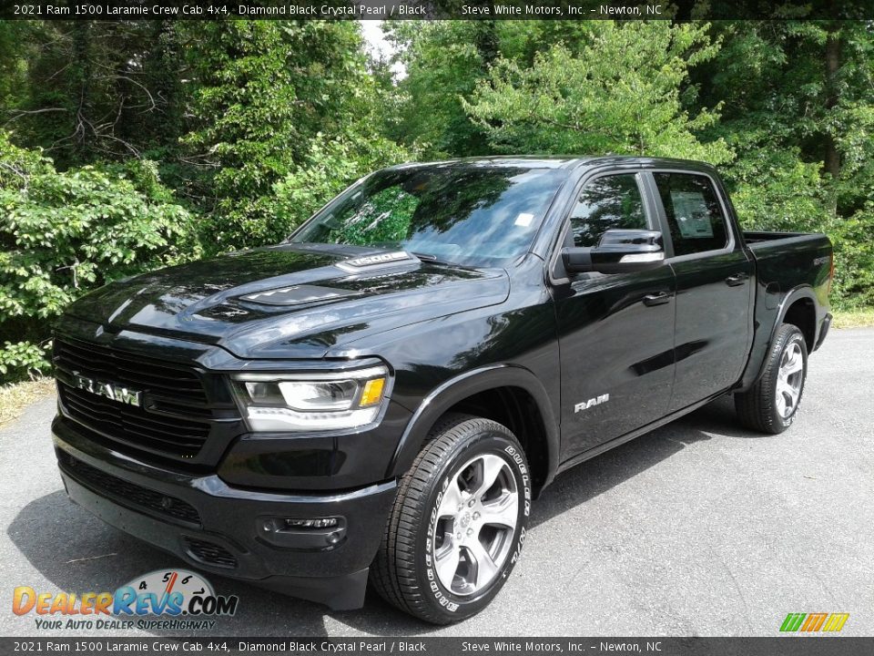 2021 Ram 1500 Laramie Crew Cab 4x4 Diamond Black Crystal Pearl / Black Photo #2