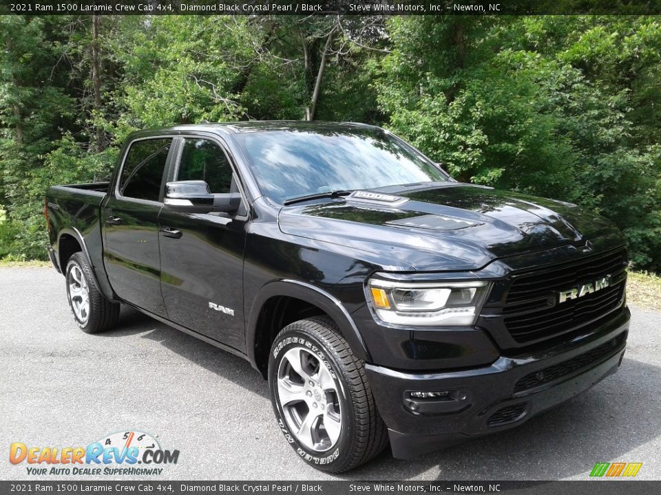 2021 Ram 1500 Laramie Crew Cab 4x4 Diamond Black Crystal Pearl / Black Photo #4