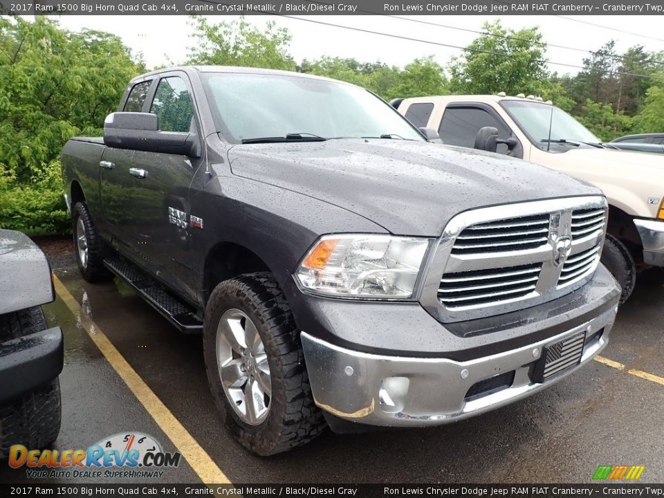 2017 Ram 1500 Big Horn Quad Cab 4x4 Granite Crystal Metallic / Black/Diesel Gray Photo #2