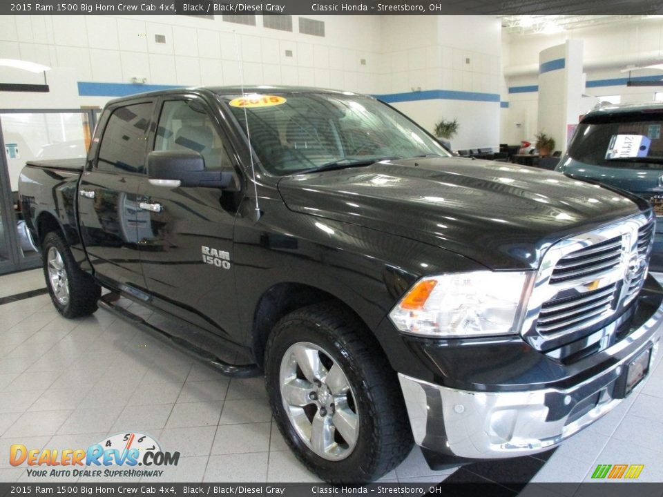 2015 Ram 1500 Big Horn Crew Cab 4x4 Black / Black/Diesel Gray Photo #3