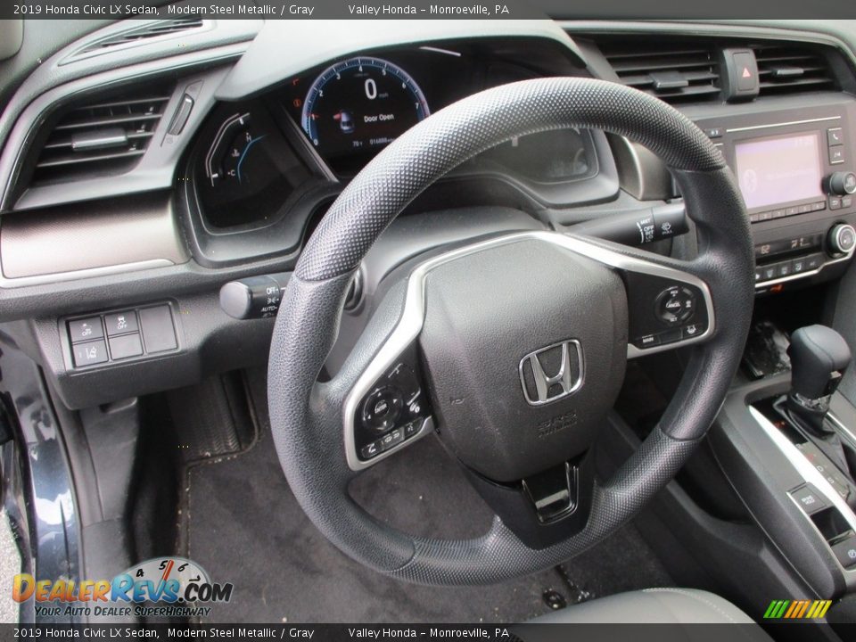 2019 Honda Civic LX Sedan Modern Steel Metallic / Gray Photo #13