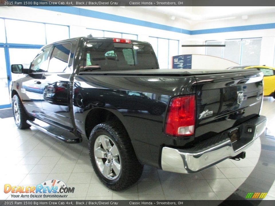 2015 Ram 1500 Big Horn Crew Cab 4x4 Black / Black/Diesel Gray Photo #10