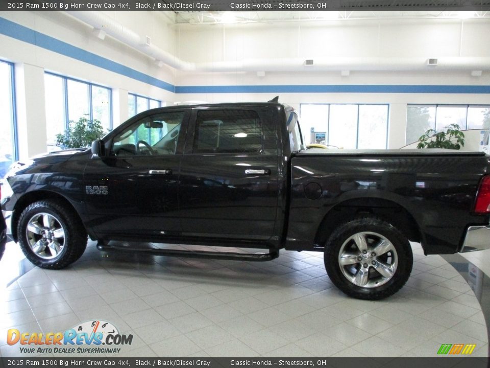 2015 Ram 1500 Big Horn Crew Cab 4x4 Black / Black/Diesel Gray Photo #11