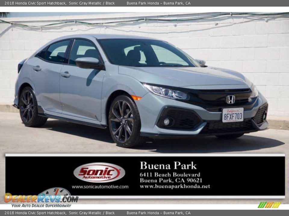 2018 Honda Civic Sport Hatchback Sonic Gray Metallic / Black Photo #1