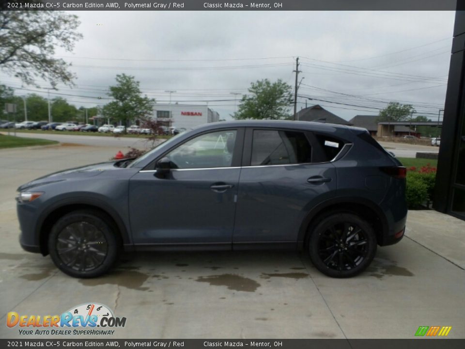 2021 Mazda CX-5 Carbon Edition AWD Polymetal Gray / Red Photo #6