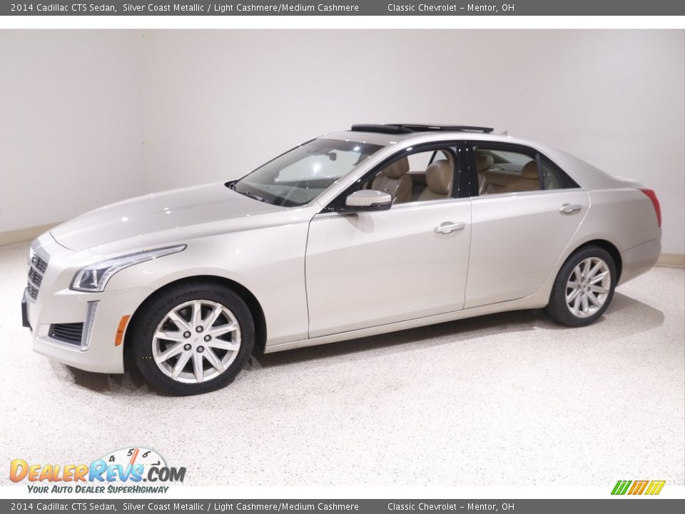 2014 Cadillac CTS Sedan Silver Coast Metallic / Light Cashmere/Medium Cashmere Photo #3