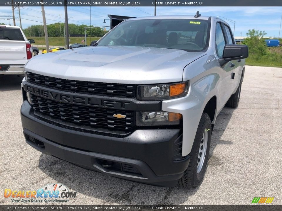 2021 Chevrolet Silverado 1500 WT Crew Cab 4x4 Silver Ice Metallic / Jet Black Photo #1