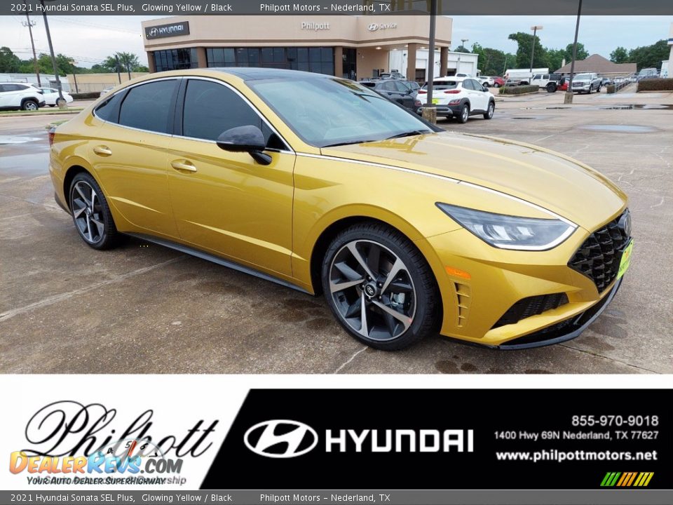 2021 Hyundai Sonata SEL Plus Glowing Yellow / Black Photo #1