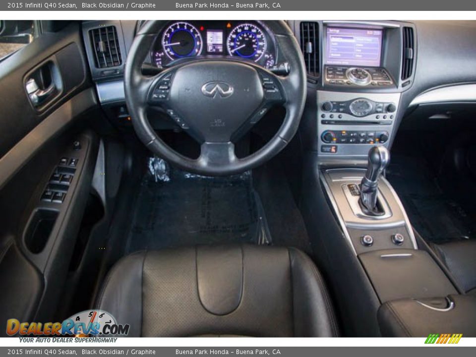 2015 Infiniti Q40 Sedan Black Obsidian / Graphite Photo #5