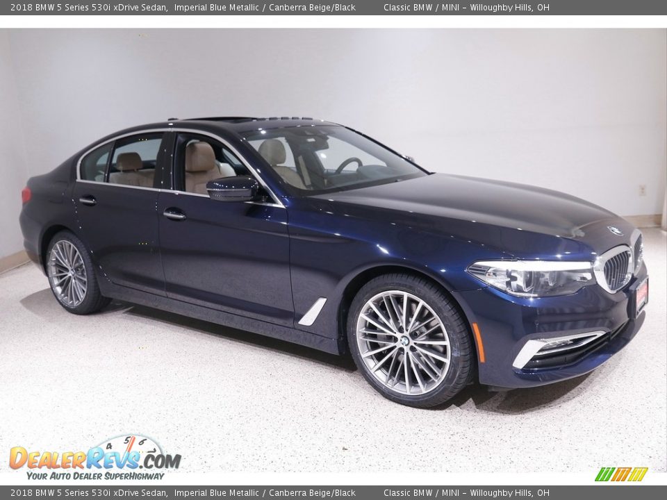 2018 BMW 5 Series 530i xDrive Sedan Imperial Blue Metallic / Canberra Beige/Black Photo #1