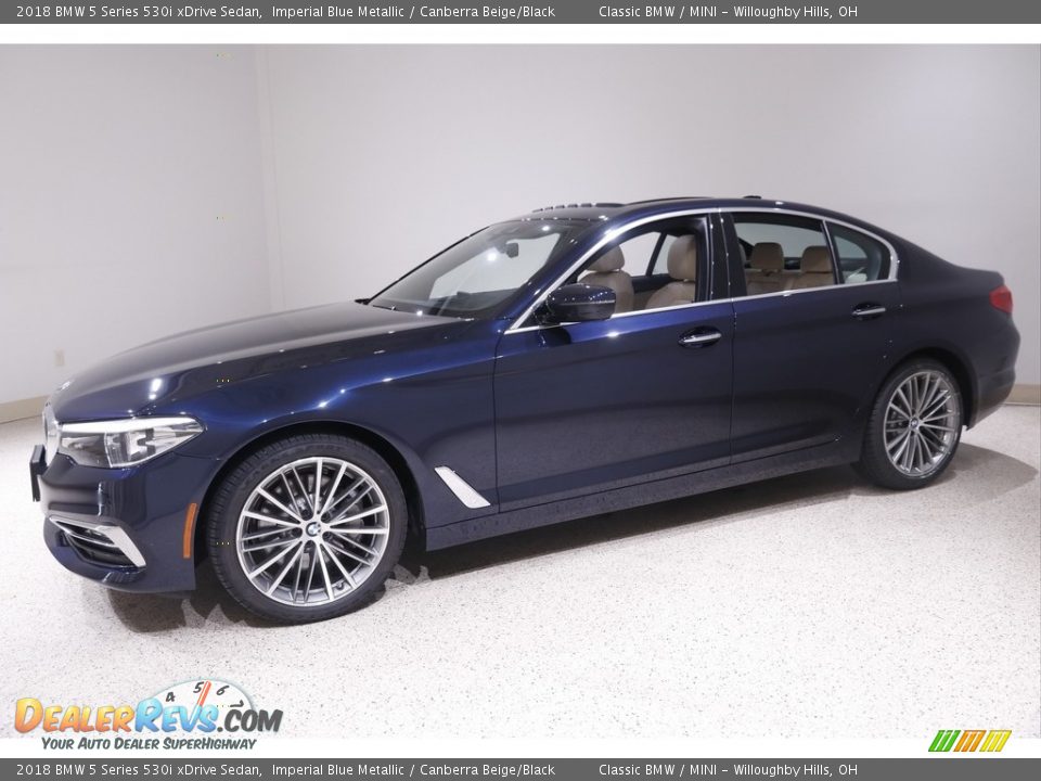 2018 BMW 5 Series 530i xDrive Sedan Imperial Blue Metallic / Canberra Beige/Black Photo #3