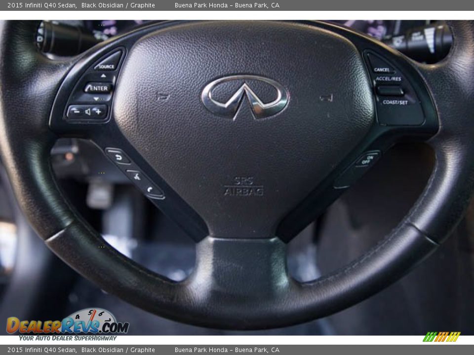 2015 Infiniti Q40 Sedan Black Obsidian / Graphite Photo #13